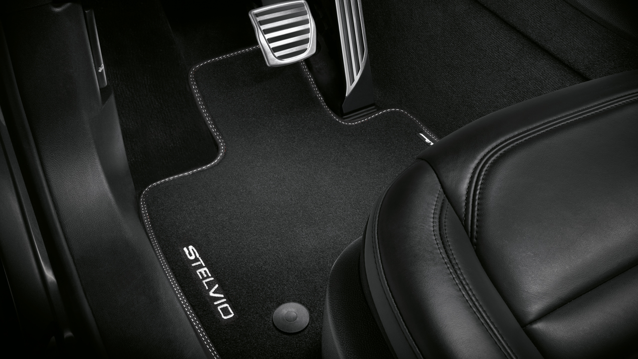 Premium Carpet Floor Mats - Black/Silver